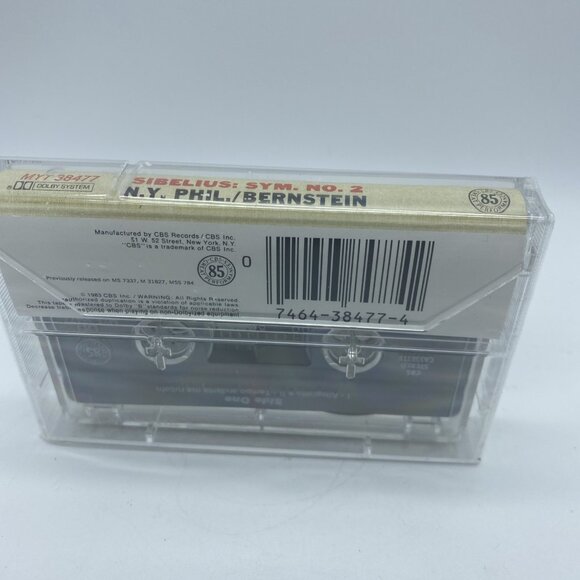 Sibelius Second Symphony in D Major Op 43 Bernstein NY Philharmonic Cassette NEW - Picture 2 of 4